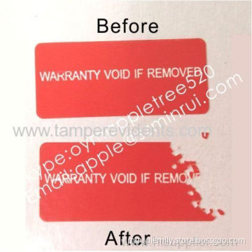 Ultra Destructible Vinyl Labels,tamper Evident Warranty Stickers,warranty Void If Removed Security Label 